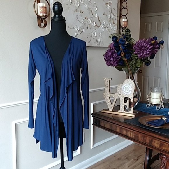 Vince Camuto Emma Open Front Blue Cardigan. Size M - Picture 12 of 17